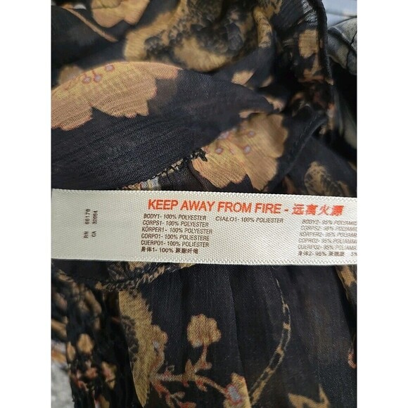 Free People Intimately Brunch Date Bodysuit Black & Gold Floral Print Sheer L - Picture 7 of 8